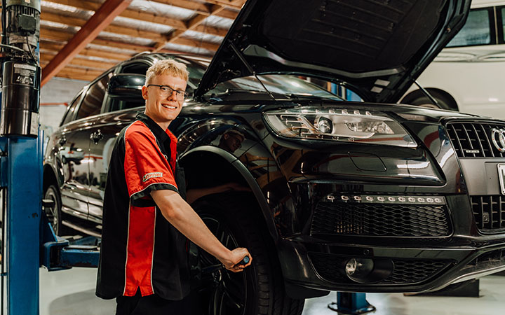 Person working on tyre