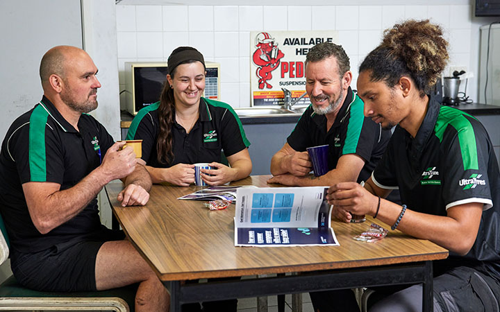 Group sitting around table