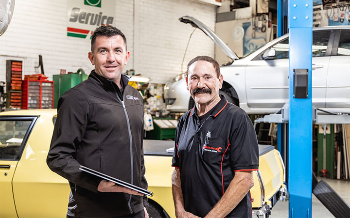Two men in workshop