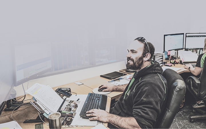 Men using a computer