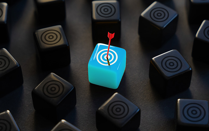 A few black boxes around a blue box with an arrow on it