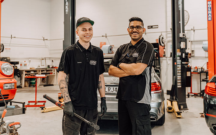 Two men in workshop