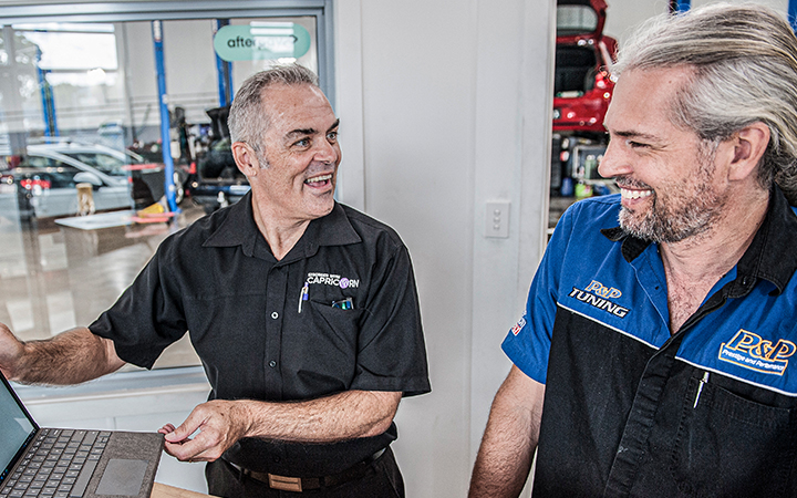 Capricorn Area Manager showing information in a table to a workshop technician.