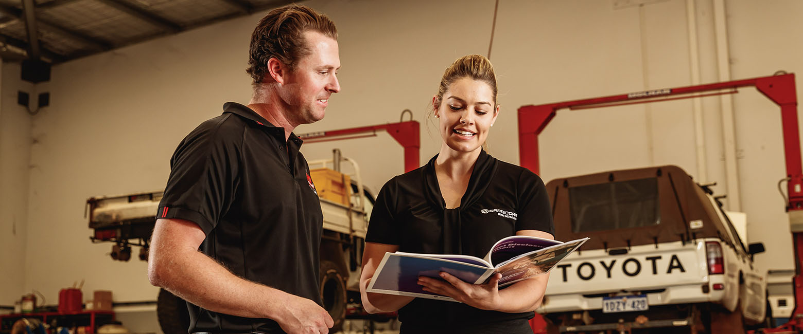 Man and woman in workshop