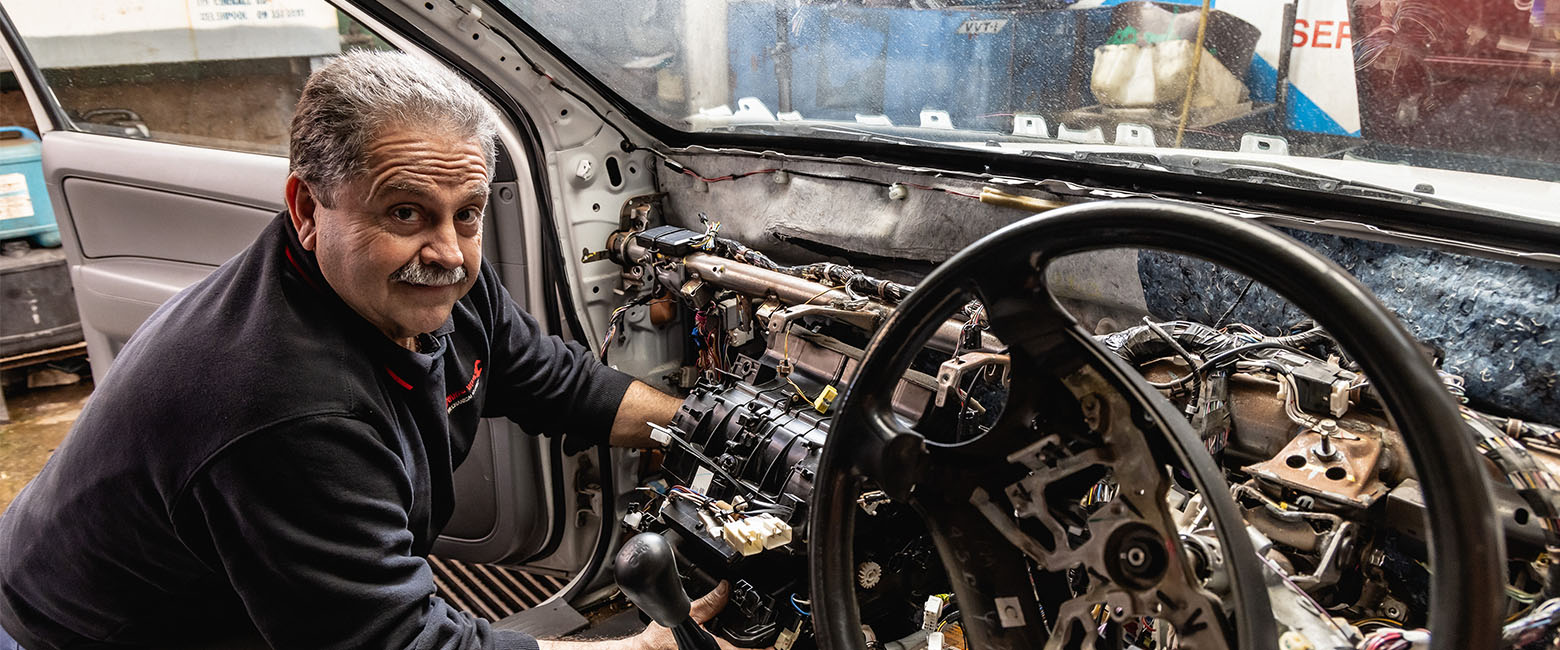 Man working on engine