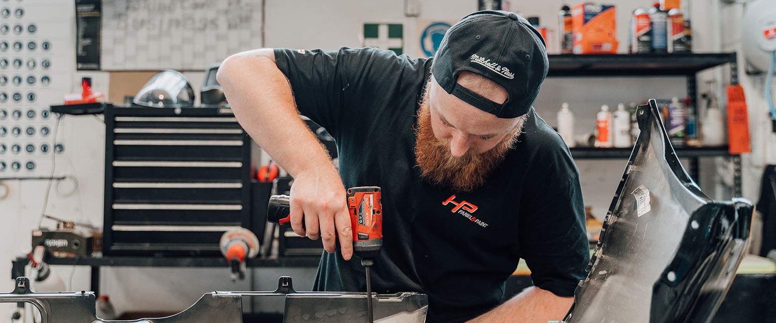 Person working on part