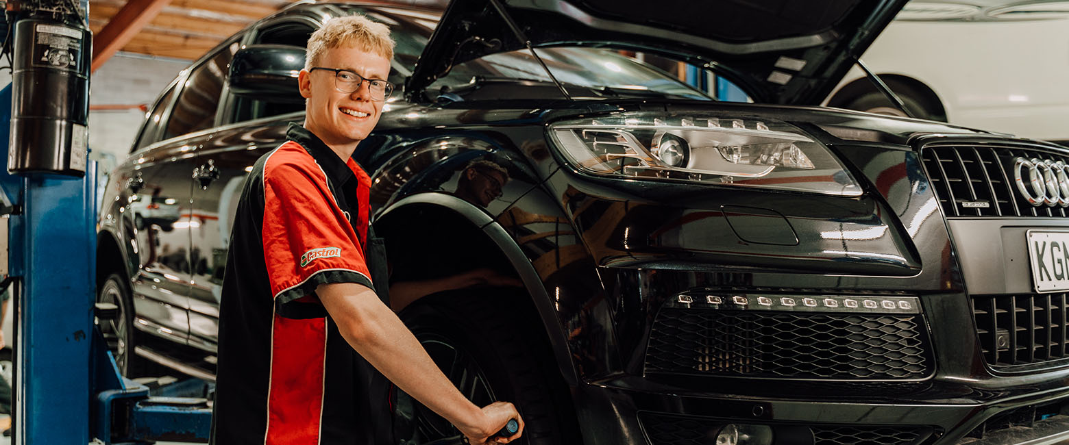 Person working on tyre
