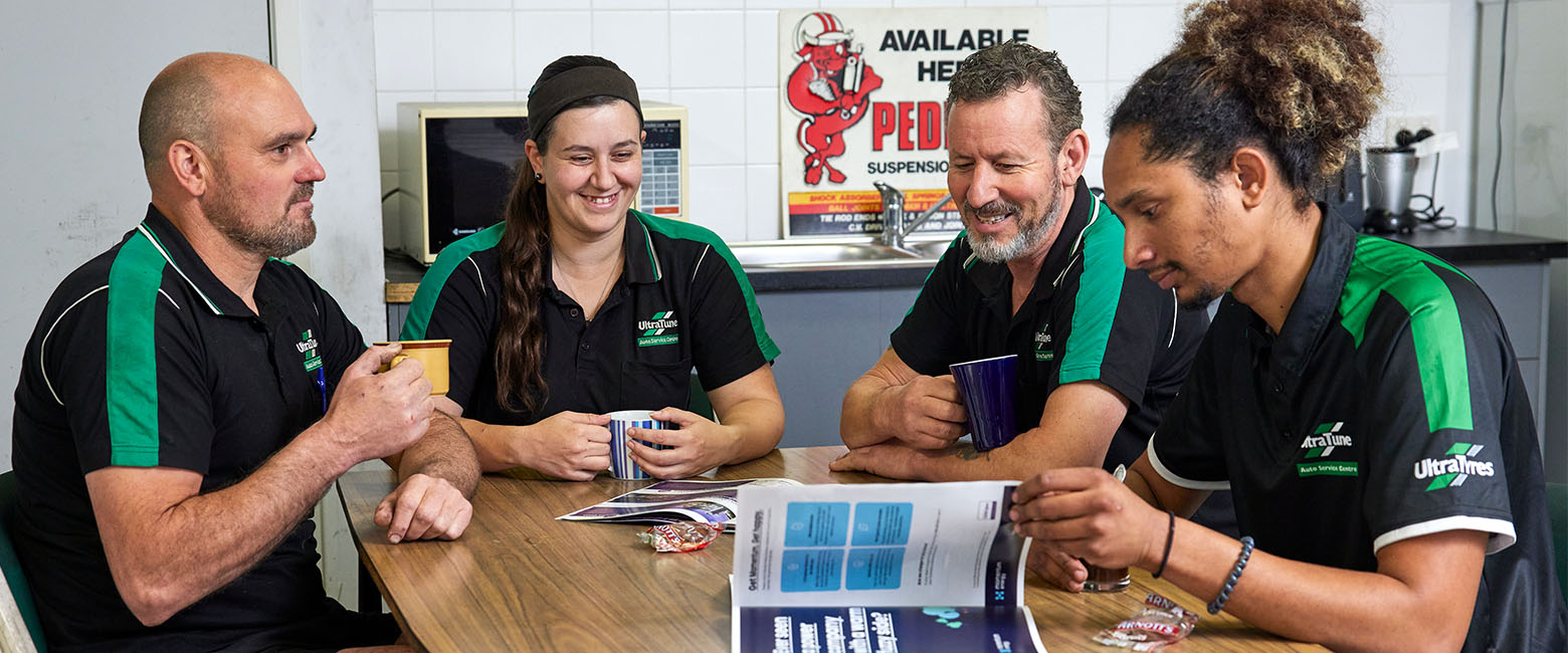 Group sitting around table