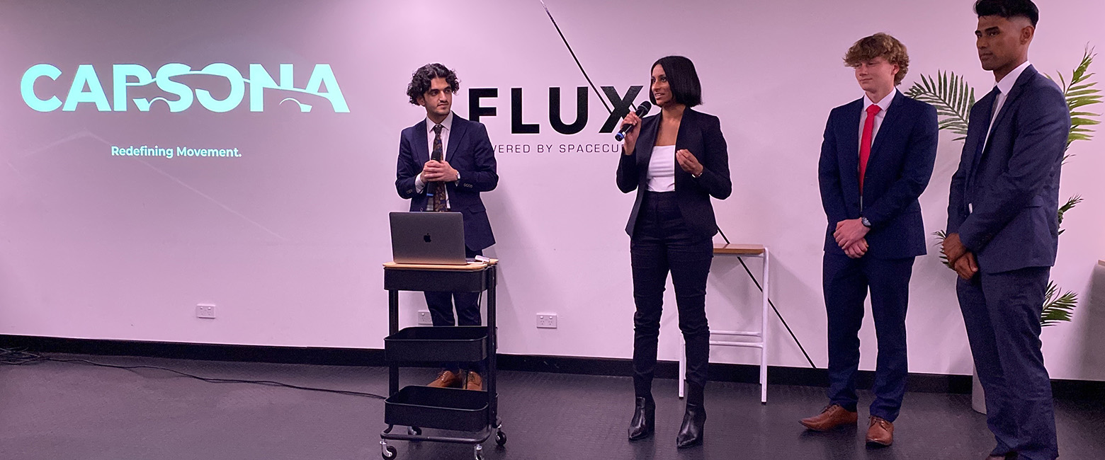 Carsona co-founders, Desiree Louis and Ali Al-Asadi, pitched at the Plus Eight Pitch Night at Flux powered by Spacecubed.