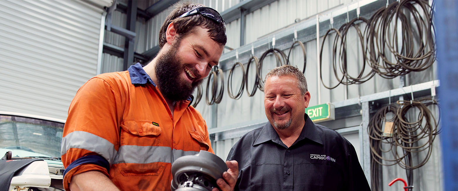 Two men in workshop