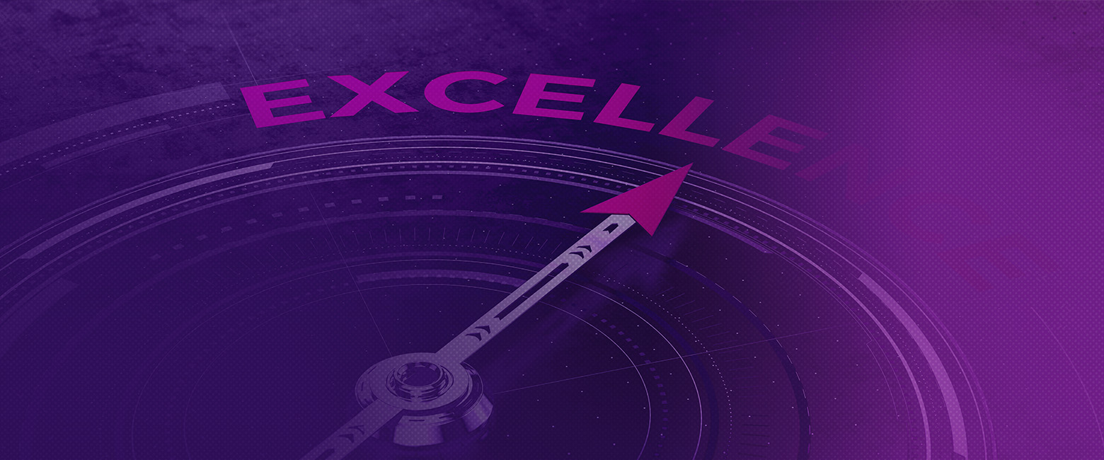 An arrow pointing up to the word excellence