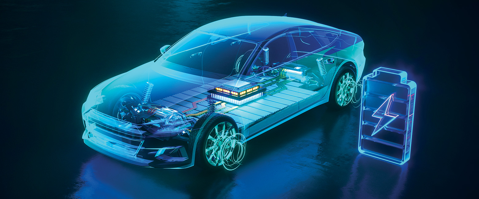 Eletric vehicle illustration of the battery system
