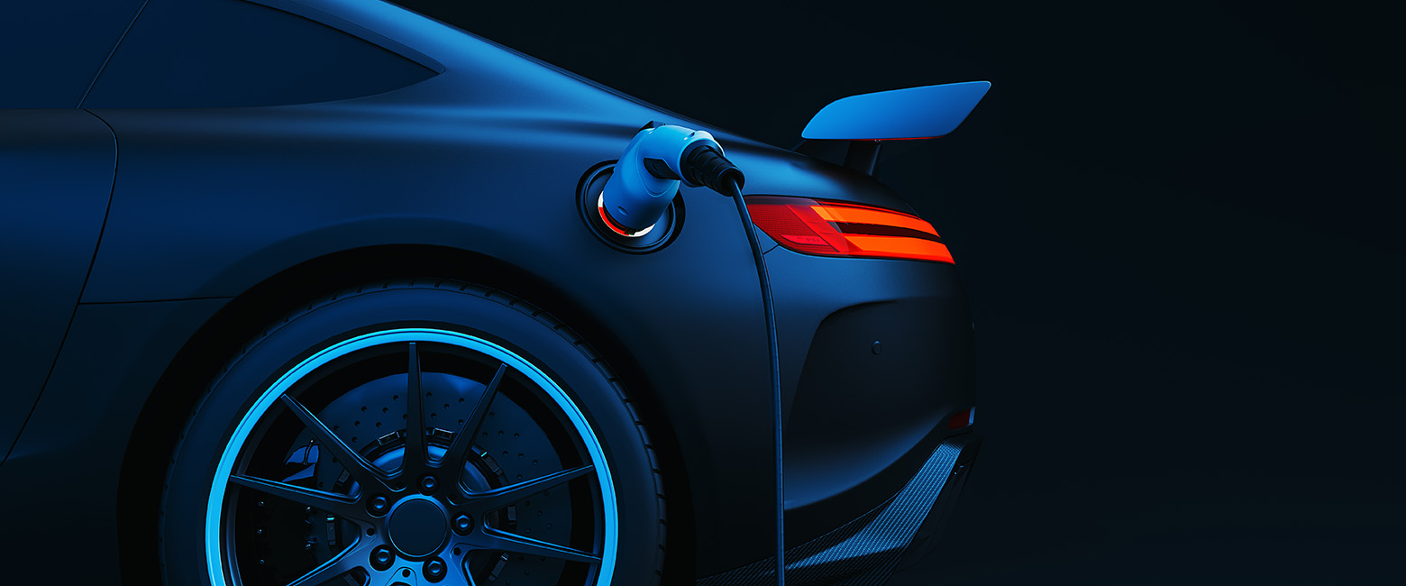 Eletric vehicle being charged