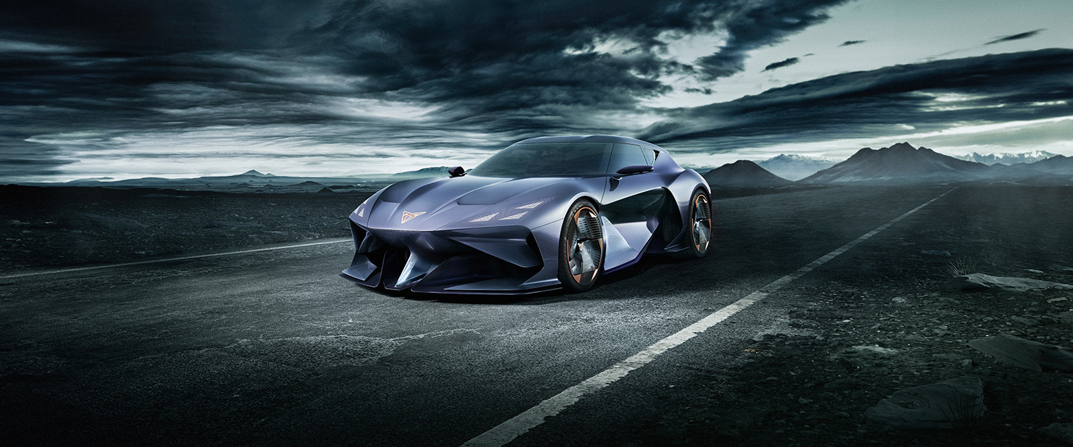 The sleek new CUPRA DarkRebel concept car is showcased in this photo, embodying innovation and elegance.