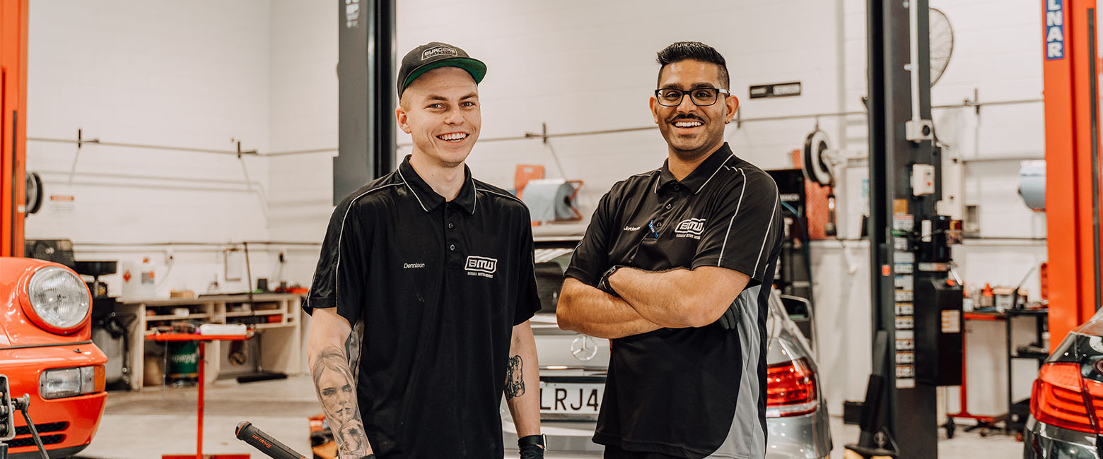 Two men in workshop