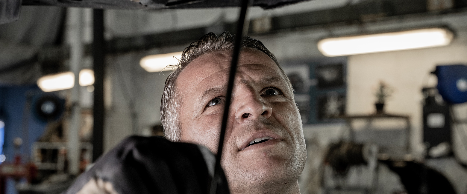 Mechanic checking a car