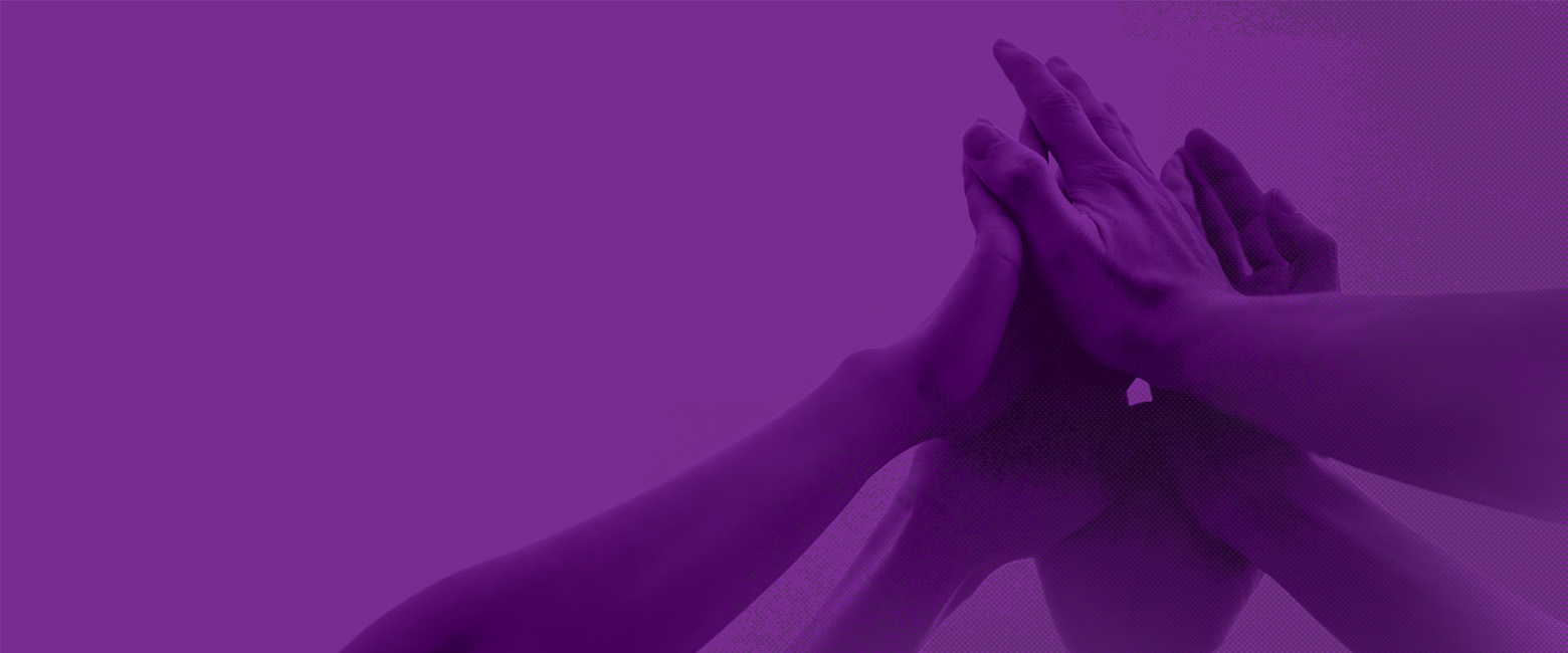 Hands reaching up to touch.