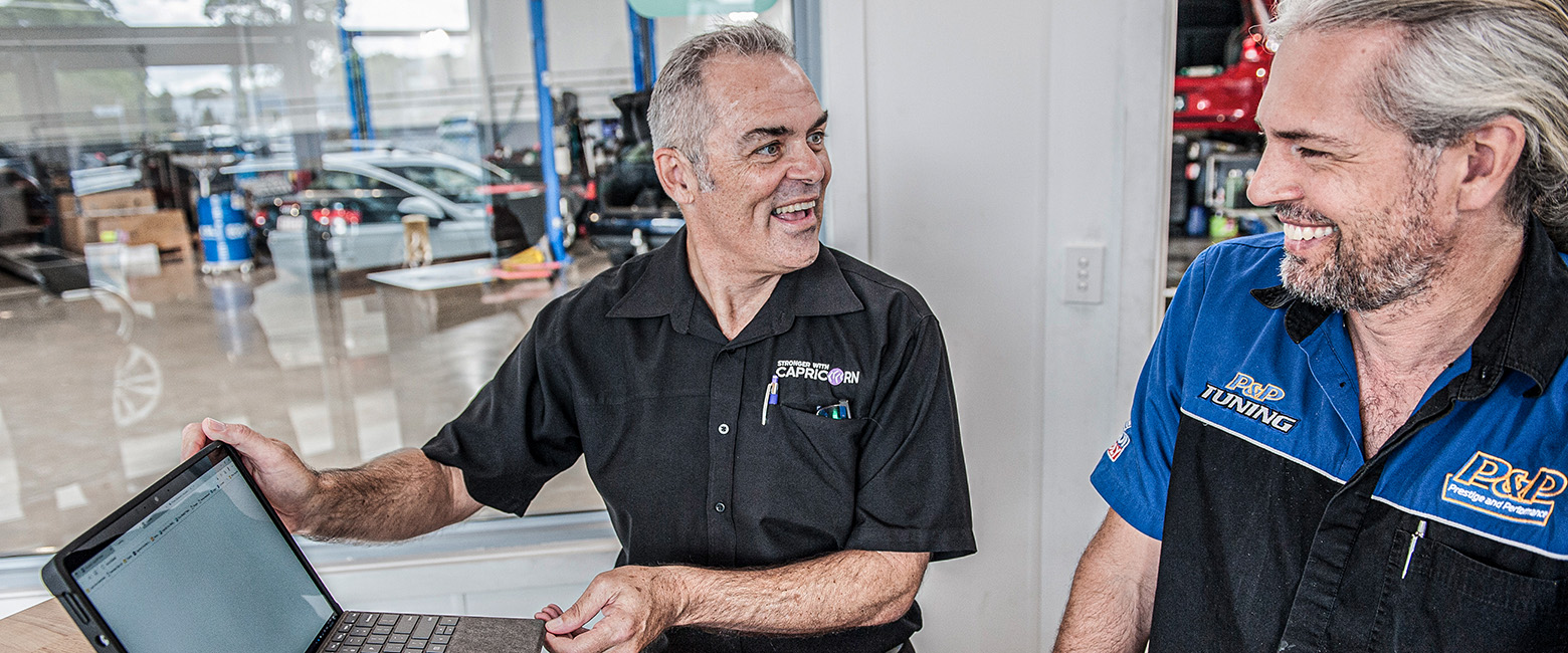 Capricorn Area Manager showing information in a table to a workshop technician.