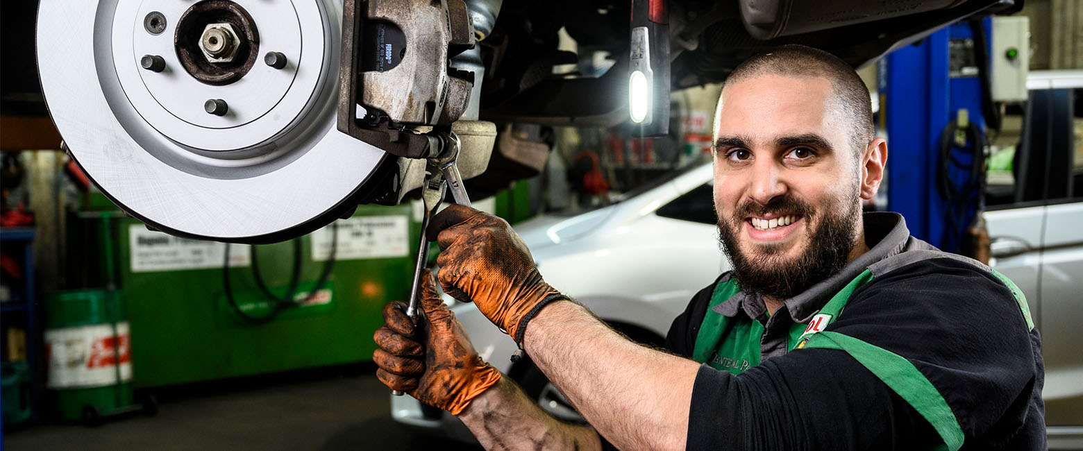 Man working on brakes