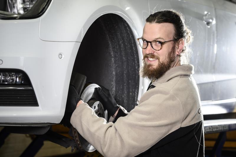 Man working on tyre