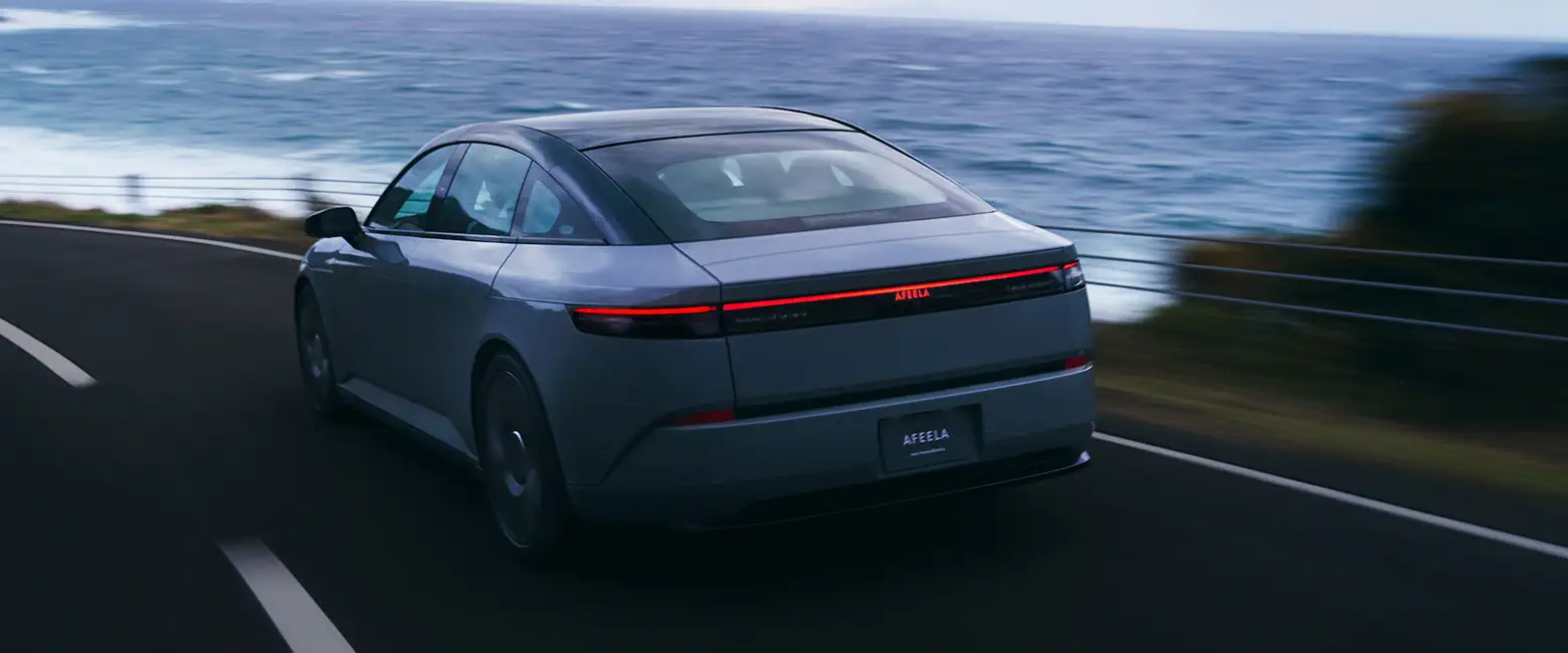 Sony Afeela electric car on the road.