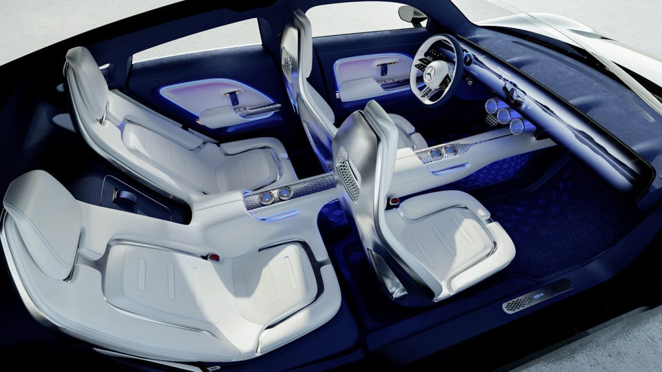 Mercedes-Benz with white leather interior